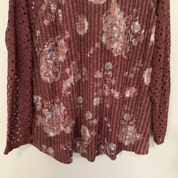 NEW Maurices long sleeve lace cutout detail pullover stretch top shirt - Picture 5 of 10